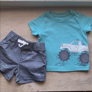 Baby boy monster truck set
